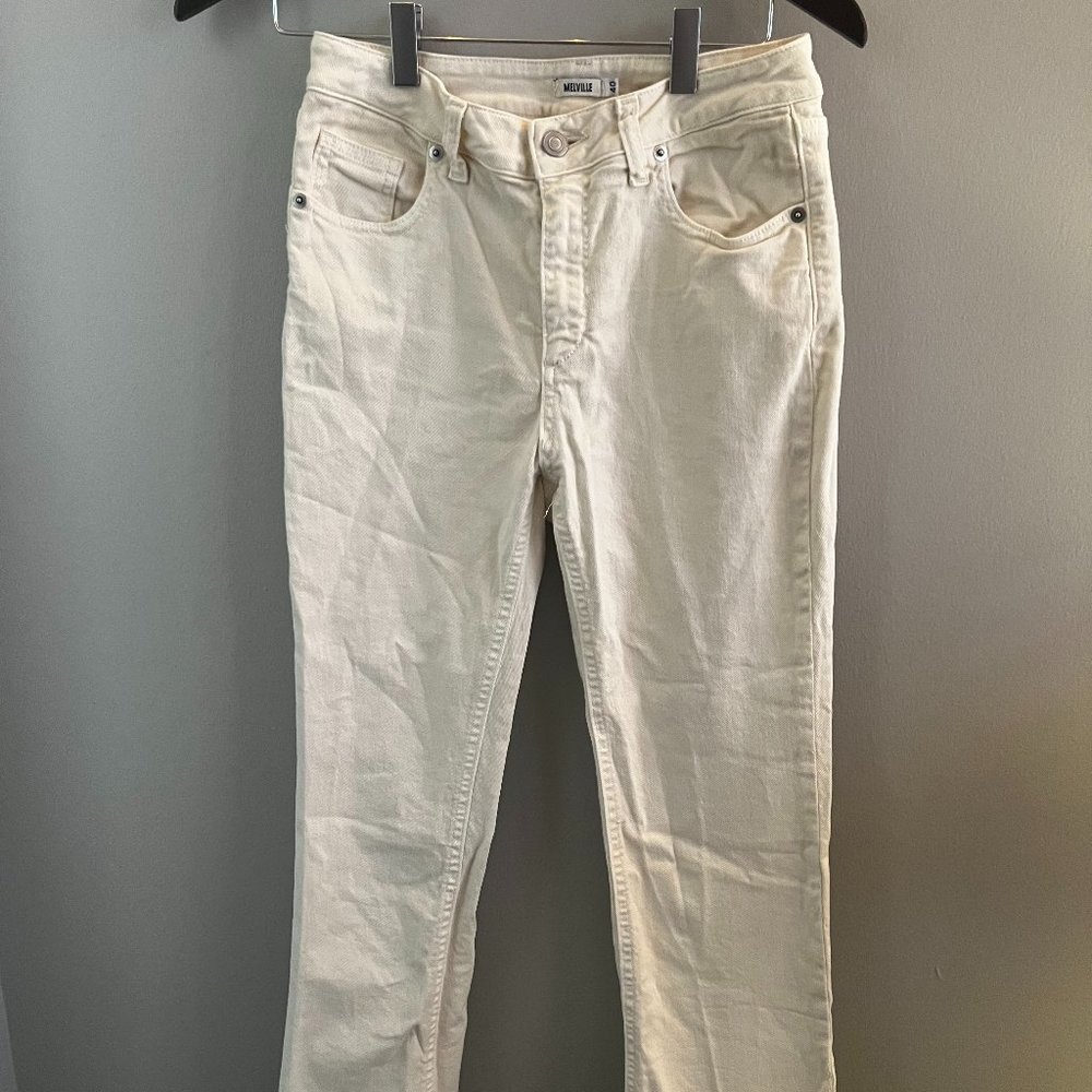 Brandy Melville Ivory Straight Leg Jeans